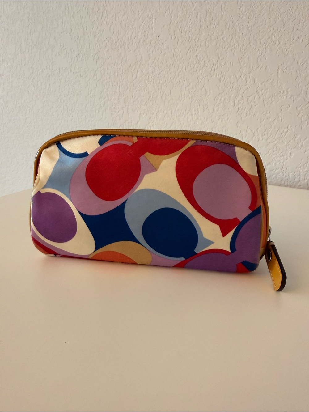 Coach Colorful Abstract Circle Cosmetic Pouch